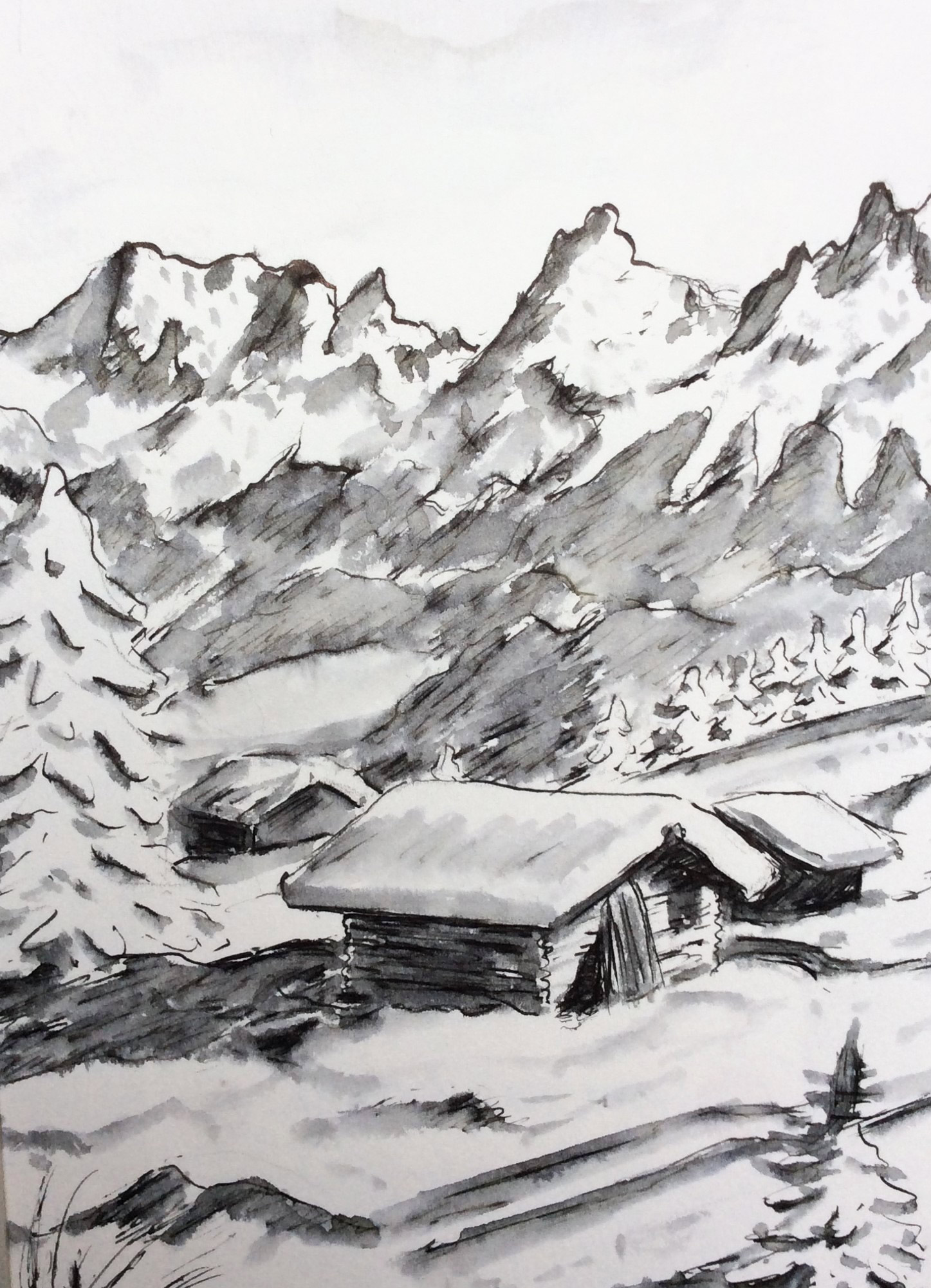 Kleine Hütte In Den Bergen